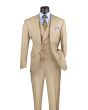 Vinci Men's 3 Piece Wool Feel Modern Fit Suit - Double Breasted Vest