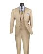 CCO Men's Outlet 3 Piece Wool Feel Modern Fit Suit - Double Breasted Vest