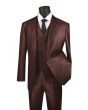 Vinci Men's 3 Piece Modern Fit Suit - Slanted Fashion Vest