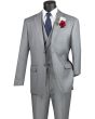 Vinci Men's Outlet 3 Piece Modern Fit Suit - Bold Solid Colors
