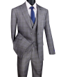 Vinci Men's 3 Piece Modern Fit Suit - Stylish Vest