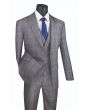 Vinci Men's 3 Piece Modern Fit Suit - Stylish Vest