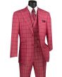 Vinci Men's Outlet 3 Piece Modern Fit Suit - Bold Windowpane