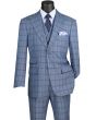 Vinci Men's 3 Piece Modern Fit Suit - Bold Windowpane