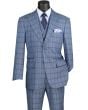 Vinci Men's Outlet 3 Piece Modern Fit Suit - Bold Windowpane