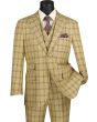 Vinci Men's 3 Piece Modern Fit Suit - Bold Windowpane