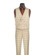 Vinci Men's 3 Piece Modern Fit Suit - Electric Windowpane