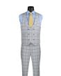 Vinci Men's 3 Piece Modern Fit Suit - Smooth Windowpane