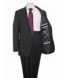 ZeGarie Men's 2 Piece Wool Executive Suit - Charcoal Pinstripe