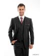 CCO Men's Outlet 3 Piece Modern Fit 100% Wool Suit - Solid Colors