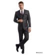 Zegarie Men's 3 Piece Modern Fit 100% Wool Suit - Subtle Plaid