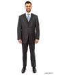 Zegarie Men's 3 Piece Modern Fit 100% Wool Suit - Subtle Plaid