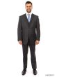 Zegarie Men's 3 Piece Modern Fit 100% Wool Suit - Subtle Plaid