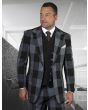 Statement Men's 100% Wool 3 Piece Suit - Smooth Plaid