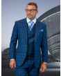 Statement Men's 100% Wool 3 Piece Suit - Two Tone