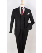 Apollo King Men's 3pc 100% Wool Fashion Suit - Flat Front Pants