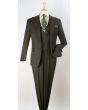 Apollo King Men's 3pc 100% Wool Fashion Suit - Flat Front Pants