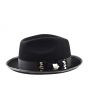 Steven Land Men's 100% Wool Fedora Hat - Feather Bow