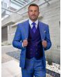 Statement Men's 100% Wool 3 Piece Suit - Eagle Eye Buttons