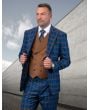 Statement Men's 100% Wool 3 Piece Suit - Vibrant Two Tone