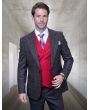 Statement Men's 100% Wool 3 Piece Suit - Vibrant Vest