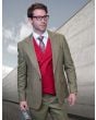 Statement Men's 100% Wool 3 Piece Suit - Vibrant Vest