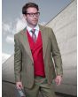 Statement Men's 100% Wool 3 Piece Suit - Vibrant Vest