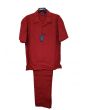 Portabella Men's 2 Piece Short Sleeve Walking Suit - Solid Color