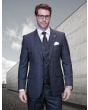 Statement Men's 3 Piece 100% Wool Modern Fit Suit - Fashion Plaid