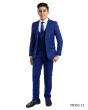 Perry Ellis Boy's 5 Piece Suit with Shirt & Tie - with U-Shaped Vest