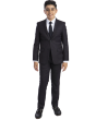 Perry Ellis Outlet Boy's 5 Piece Suit with Shirt & Tie - U Shaped Vest