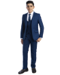 Perry Ellis Outlet Boy's 5 Piece Suit with Shirt & Tie - U Shaped Vest