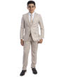 CCO Outlet Boy's 5 Piece Suit with Shirt & Tie - U Shaped Vest