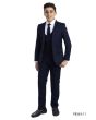 Perry Ellis Outlet Boy's 5 Piece Suit with Shirt & Tie - U Shaped Vest