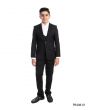 Perry Ellis Boy's 4 Piece Suit with White Shirt - U Shaped Vest