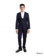 Perry Ellis Boy's 4 Piece Suit with White Shirt - U Shaped Vest