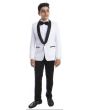 Perry Ellis Boy's 5 Piece Suit with Shirt & Tie - Black U Cut Vest
