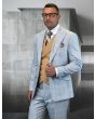 Statement Men's 100% Wool 3 Piece Suit - Stylish Windowpane