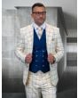 Statement Men's 100% Wool 3 Piece Suit - Stylish Windowpane