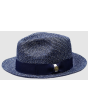 Bruno Capelo Men's Fedora Style Straw Hat - Tone on Tone