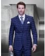 Statement Men's Outlet 3 Piece 100% Wool Modern Fit Suit - Classic Windowpane