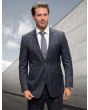 Statement Men's 100% Wool 2 Piece Suit - Double Lined Windowpane