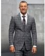 Statement Men's 100% Wool 2 Piece Suit - Textured Windowpane