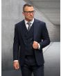 Statement Men's 3 Piece 100% Wool Fashion Suit - Light Stripes