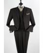 Apollo King Men's 3 Piece Executive Suit - Sleek Black