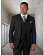 Statement Men's 3 Piece 100% Wool Fashion Suit - Windowpane