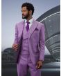 Statement Men's 100% Wool 3 Piece Suit - Light Texture