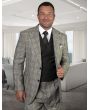 Statement Men's 100% Wool 3 Piece Suit - Fashion Windowpane