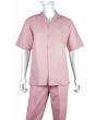 Rizzo Men's 2 Piece Linen and Cotton Walking Suit - Solid Color