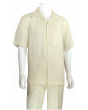 Rizzo Men's 2 Piece Linen and Cotton Walking Suit - Solid Color